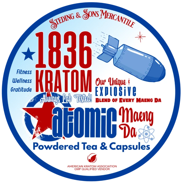 1836 Kratom Atomic Maeng Da Capsules at Whole Earth Gifts